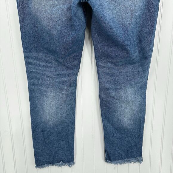 Kancan Jeans Womens 16 Straight Ankle Blue Denim Distressed Fray 90s Grunge - Picture 6 of 13